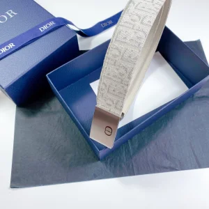 Luxury Mens Belts Dior Mens White Dior Oblique Belts 34MM A191PP240 AA164491