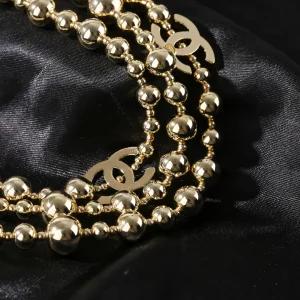 Luxury Womens Belt Chanel Belt Chanel CC Gold Ball Necklace A152PP280 AA171225