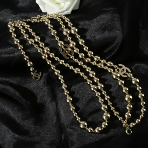 Luxury Womens Belt Chanel Belt Chanel CC Gold Ball Necklace A152PP280 AA171225