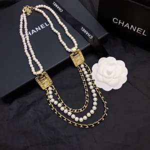 Chanel Necklace Chanel Chain and Pearls Necklace 