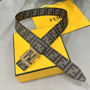 Fendi FF Logo Jacquard Belt Brown 40MM 