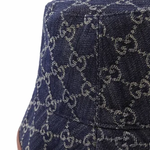 Luxury Womens Hat Gucci GG Canvas Bucket Hat in Blue A155PP280 AA171979