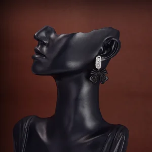 Luxury Womens Jewelry MiuMiu Earring Miu Miu Black Bowknot Earrings A152PP120 AA172769