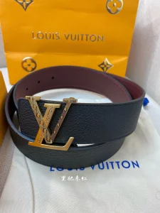 Luxury Mens Belts Lous Vuitton LV Black Grained Leather Belt 40MM A175PP240 AA174039