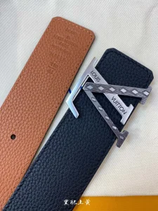 Luxury Mens Belts Lous Vuitton LV Black Grained Leather Belt 40MM A175PP240 AA174040