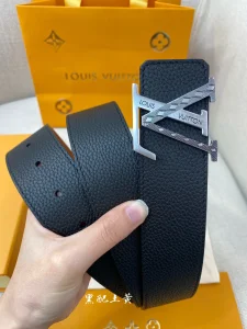 Luxury Mens Belts Lous Vuitton LV Black Grained Leather Belt 40MM A175PP240 AA174040