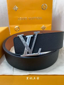 Luxury Mens Belts Lous Vuitton LV Black Grained Leather Belt 40MM A175PP240 AA174040