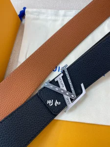 Luxury Mens Belts Lous Vuitton LV Black Grained Leather Belt 40MM A175PP240 AA174040