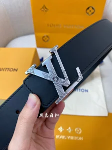 Luxury Mens Belts Lous Vuitton LV Black Leather Belt 40MM A175PP240 AA174033