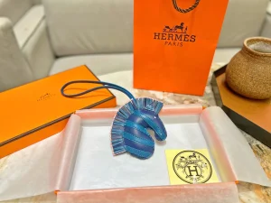 Hermes Geegee Savannah Zebra Bag Charm Blue 