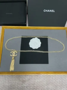 Luxury Womens Belts Chanel 2022 Chain Belts in Gold CC Tassel A175PP280 AA176080