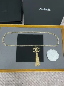 Luxury Womens Belts Chanel 2022 Chain Belts in Gold CC Tassel A175PP280 AA176080