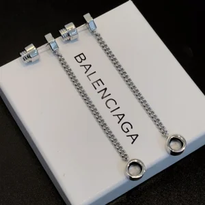 Balenciaga Womens Screw Earrings Silver 