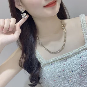Replica Womens Jewelry Chanel Crystal CC N5 Gold Sequare Earrings A205PP160 AA178952