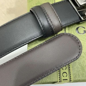 Replica Mens Belts Gucci Square G Buckle Belt in Black Leather 35MM A175PP240 AA179431