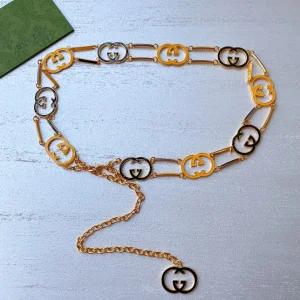 Replica Womens Belts Gucci Multi Inlocking G Link Belt Gold A175PP240 AA180102
