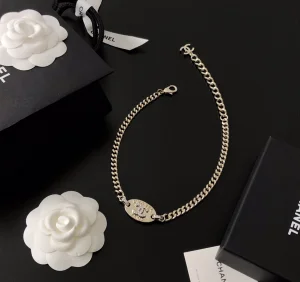 Chanel Crystals CC Oval Chain Necklaces 