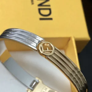 Replica Womens Jewelry Fendi F IS Fendi Gold and Palladium Bracelet A39PP140 AA180619