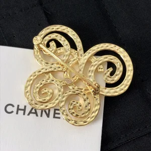 Replica Womens Jewelry Chanel Gold CC Logo Butterfly Brooch A37PP120 AA180744