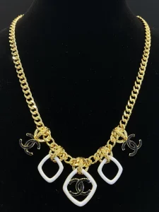 Chanel Chain Pendant Necklace Gold 