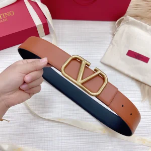 Valentino Vlogo Leather Belt Brown Black 40MM 