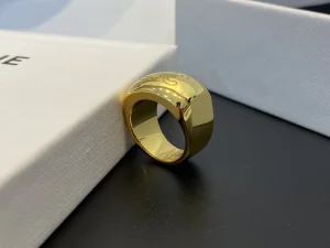 Replica Womens Jewelry Celine Gold Triomphe Bold Rings A39PP110 AA184507
