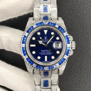 Rolex VIP GMT Master Full Diamonds Watch Blue 