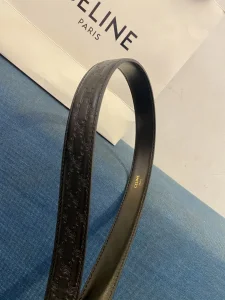 Replica Womens Belts Celine Cuir Triomphe Black Leather Belt A175PP240 AA186397