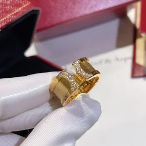 Replica Womens Jewelry Cartier Gold Diamonds Rings A173PP180 AA188549
