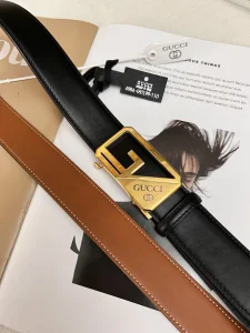 Replica Mens Belts Gucci Black Leather Belt 35MM A175PP240 AA190586