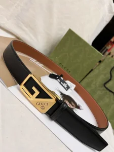 Replica Mens Belts Gucci Black Leather Belt 35MM A175PP240 AA190586