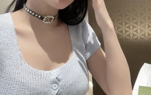 Essenceofluxury Womens Jewelry Gucci Leather Choker Necklace with Double G A173PP280 AA192758