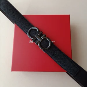 Essenceofluxury Womens Belts Ferragamo Leather Belt in Black 34MM A175PP240 AA196076