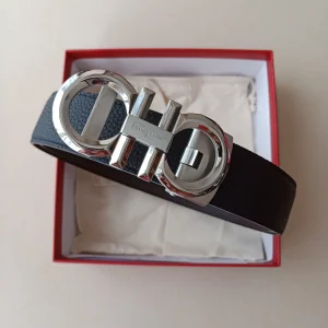 Ferragamo Leather Belt Black 34MM 