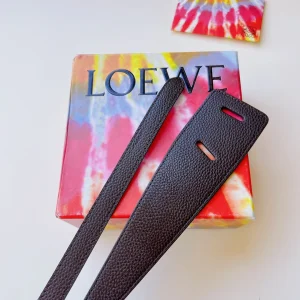 Essenceofluxury Womens Belts Loewe Leather Knot Belt in Black 40MM A175PP240 AA196029