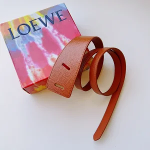 Essenceofluxury Womens Belts Loewe Leather Knot Belt in Brown 40MM A175PP240 AA196025