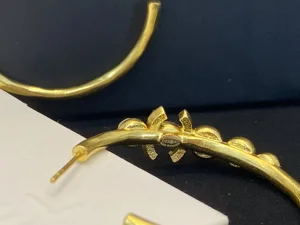 Essenceofluxury Womens Jewelry Chanel Crystals CC Logo Gold Earrings A39PP180 AA196720