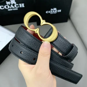 Coach Leather Belt Black 25MM 