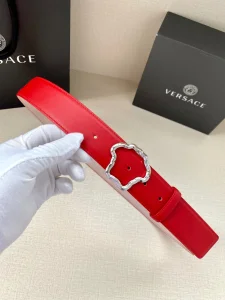 Versace Palazzo Medusa Leather Belt Red 40MM 