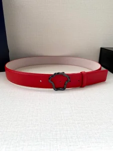 Versace Palazzo Medusa Leather Belt Red 40MM 