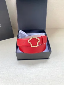 Versace Palazzo Medusa Leather Belt Red 40MM 