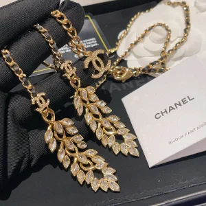 Essenceofluxury Womens Jewelry Chanel Crystals Wheat Chain Necklace A173PP280 AA197856