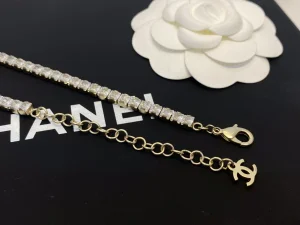 Essenceofluxury Womens Jewelry Chanel Crystals CC Logo and Pink Necklace A39PP280 AA198864