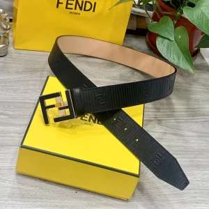 Essenceofluxury Mens Belts Fendi FF Logo Buckle Black Leather Belt 38MM A175PP240 AA200506