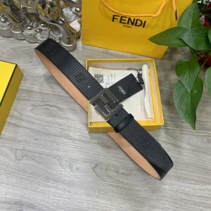 Essenceofluxury Mens Belts Fendi FF Logo Buckle Black Leather Belt 38MM A175PP240 AA200506