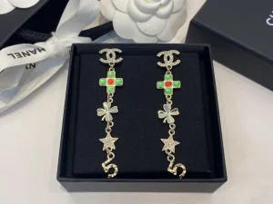 Essenceofluxury Womens Jewelry Chanel Crystals CC Multi Charms Earrings A39PP180 AA201690