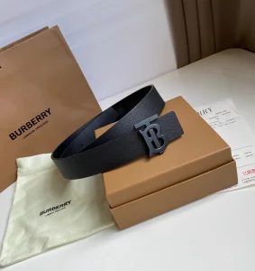 Essenceofluxury Mens Belts Burberry TB Belt in Black Leather 35MM A175PP240 AA202493