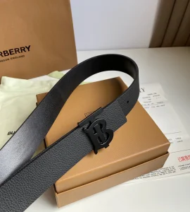 Essenceofluxury Mens Belts Burberry TB Belt in Black Leather 35MM A175PP240 AA202493