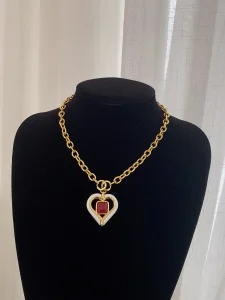 Essenceofluxury Womens Jewelry Chanel Heart Chain Pendant Necklaces A39PP280 AA203214