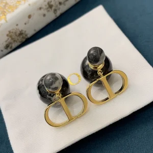 Essenceofluxury Womens Jewelry Dior Tribales Gray Earrings A205PP180 AA203873